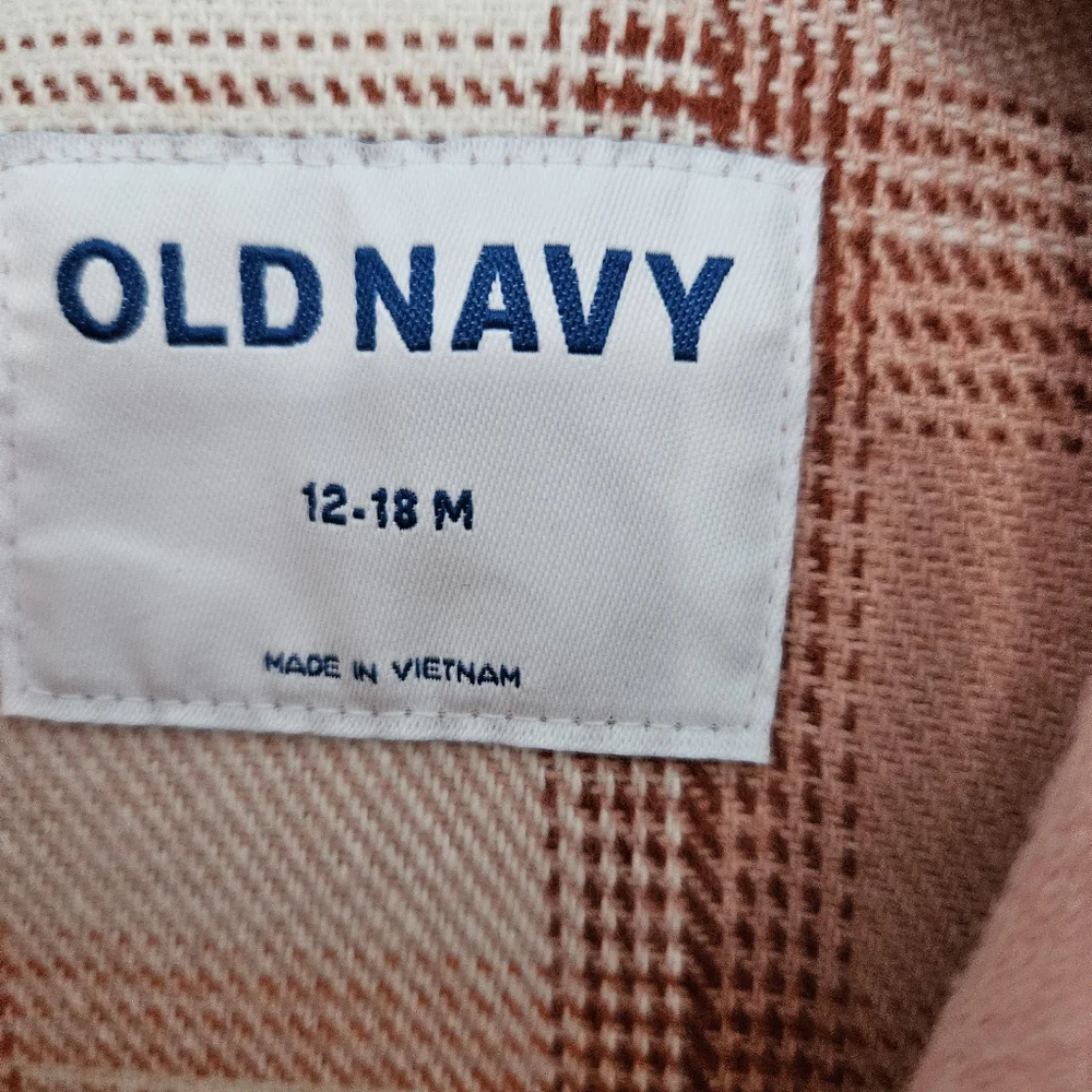 Old Navy Toddler Kids Flannel Plaid Shacket Jacket